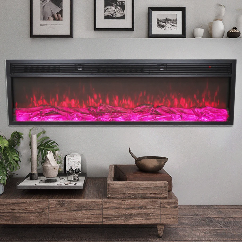 Indoor Electric Fireplace Heater with Decorative Flame Simulation Metal Insert Home Heating GCC Wholesale
