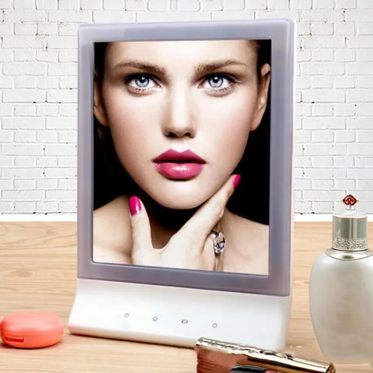 Hochwertiger, heller Make-up-Spiegel mit 18-Farben-LEDs, europäischer Beauty-Make-up-Spiegel für Mädchen