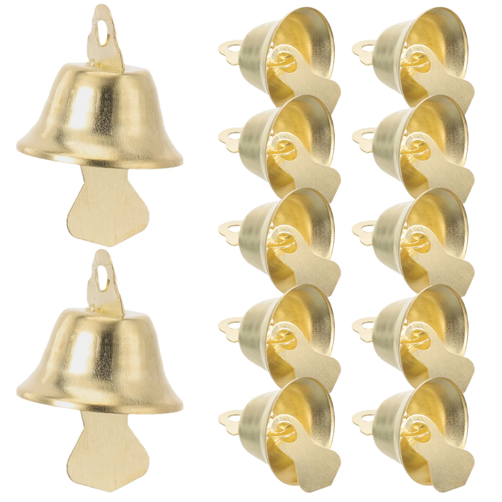 

100 Pcs Car Christmas Decorations Tree Pendant Socks Bell Mini DIY Wind Chime Accessories Golden