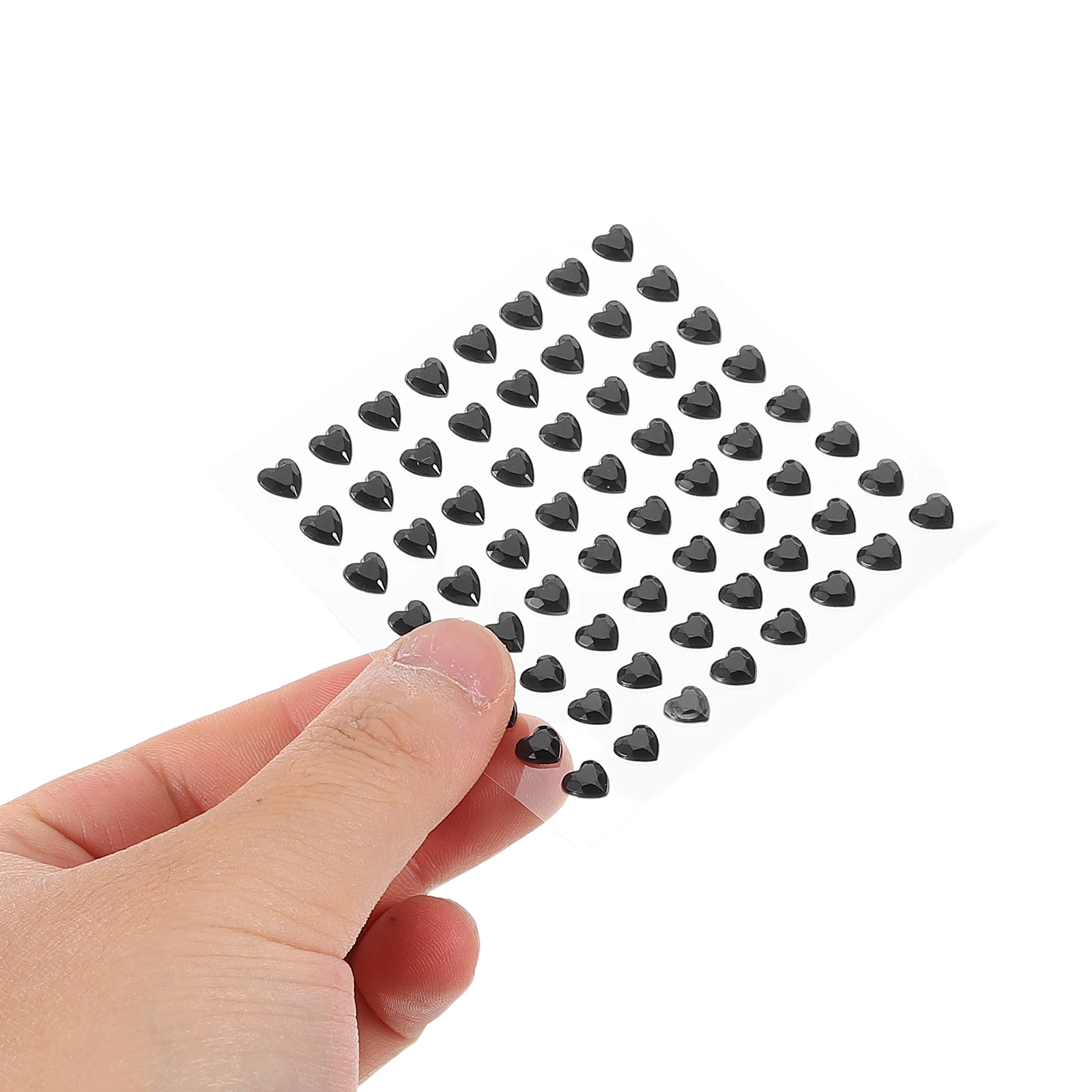 

Heart Rhinestones Stickers Black Acrylic Flatback Self Adhesive Body Eye Makeup Decor For Valentine'S Carnival Party Diy