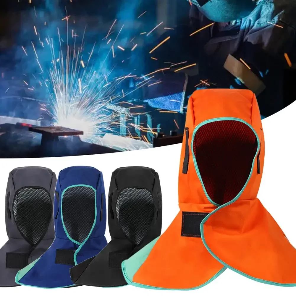 Full Protective Welding Hood for Men Washable Breathable Welding Neck Cover Flame-Retardant Protective Welding Cap for Welder