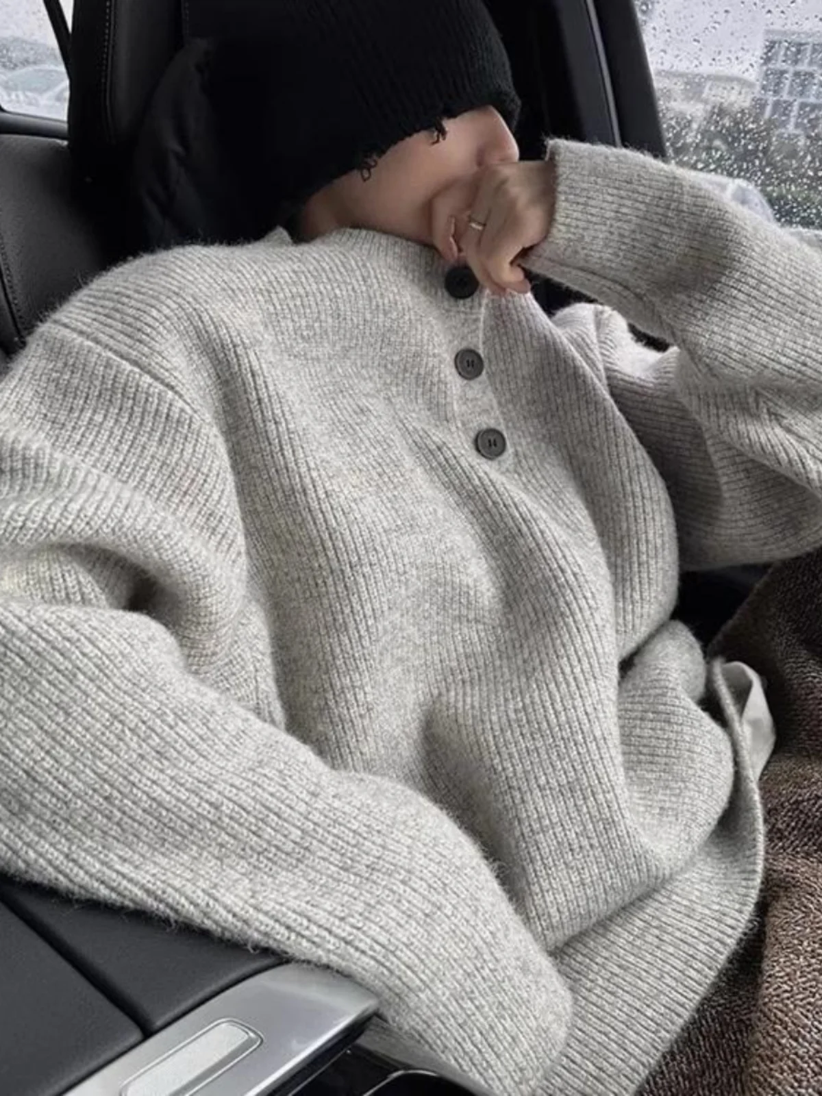 

Американский ретро-свитер с воротником Генри, однобортный, премиум-класса, вязаная верхняя одежда для мужчин, повседневный, весенний, A...