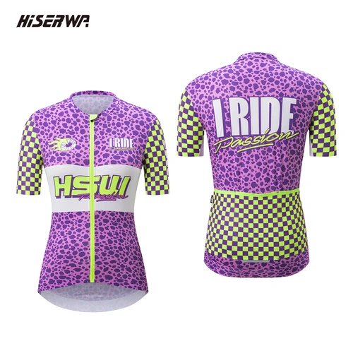 HISERWA-Camiseta de ciclismo de manga corta para mujer, Jersey transpirable de secado rápido, ropa para bicicleta de montaña y carretera, camiseta transpirable para bicicleta de verano