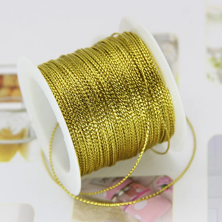 12 farben 20 Meter 1mm Seil Gold Silber Rot Seil Seidenfaden Armband Tag Kleidung Nähen Geschenk Dekoration Zubehör DIY