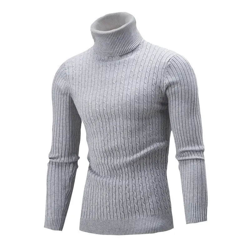 Autumn Winter Men's Turtleneck Sweater Men's Knitting Pullovers Rollneck Knitted Sweater Warm Men Jumper Slim Fit Casual Sweater