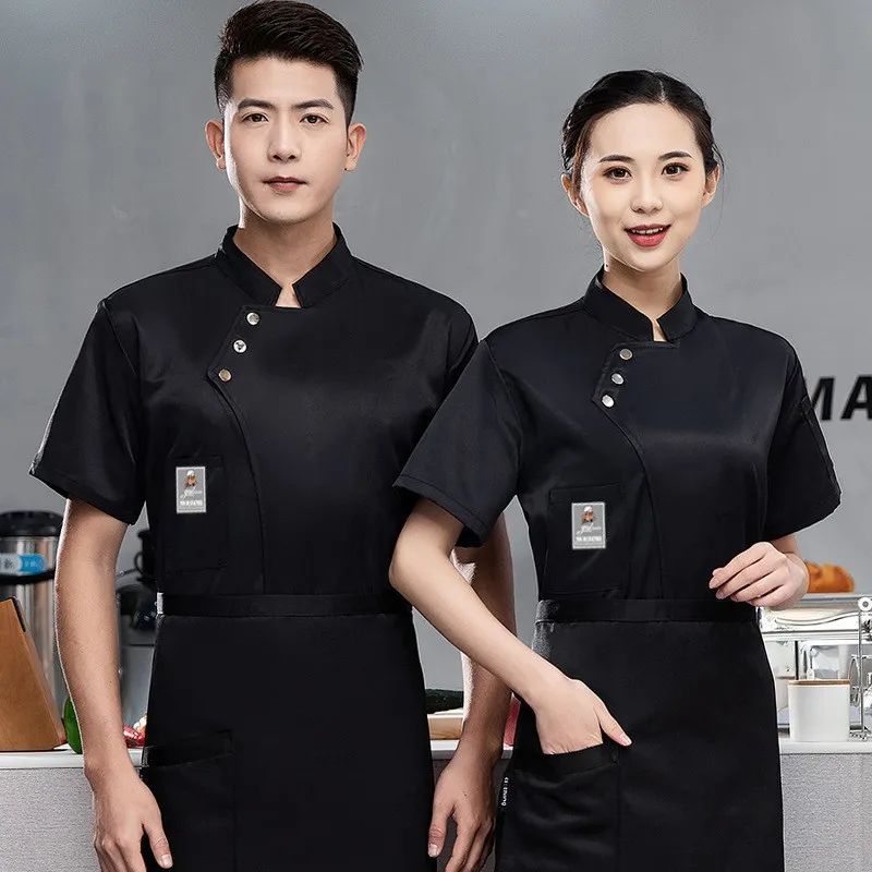 Mode Atmungsaktive Männer Kurzarm Chef Uniform Grand Hotel Chinesischen Westlichen Restaurant Bäckerei Küche Tragen