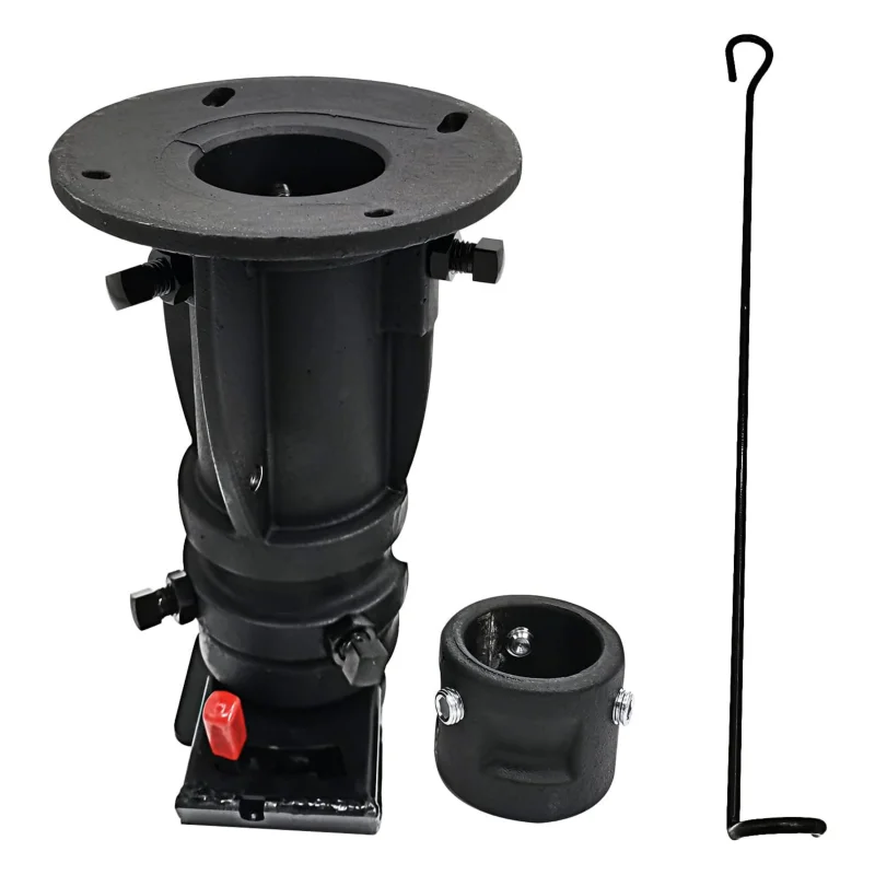 

kj-Gooseneck Adapter Adjustable Cushioned Fifth 5th Wheel Fifth Wheel to Gooseneck Coupler Towing Adapter 12"-16" for Camper/RV@