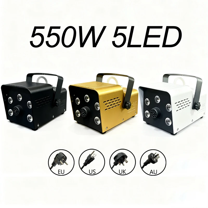 550W Fog Machine 5 LEDS Remote Control 3m Spray Distance Stage Effect Smoke Machine For Christmas Halloween Wedding Event Party