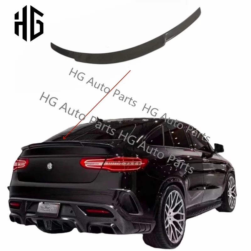 

For 2014-2018 Mercedes Benz AMG GLE Coupe 350 400 450 550 63 Carbon Fiber Trunk Top Lid Ducktail Rear Splitter Lip Spoiler Wings