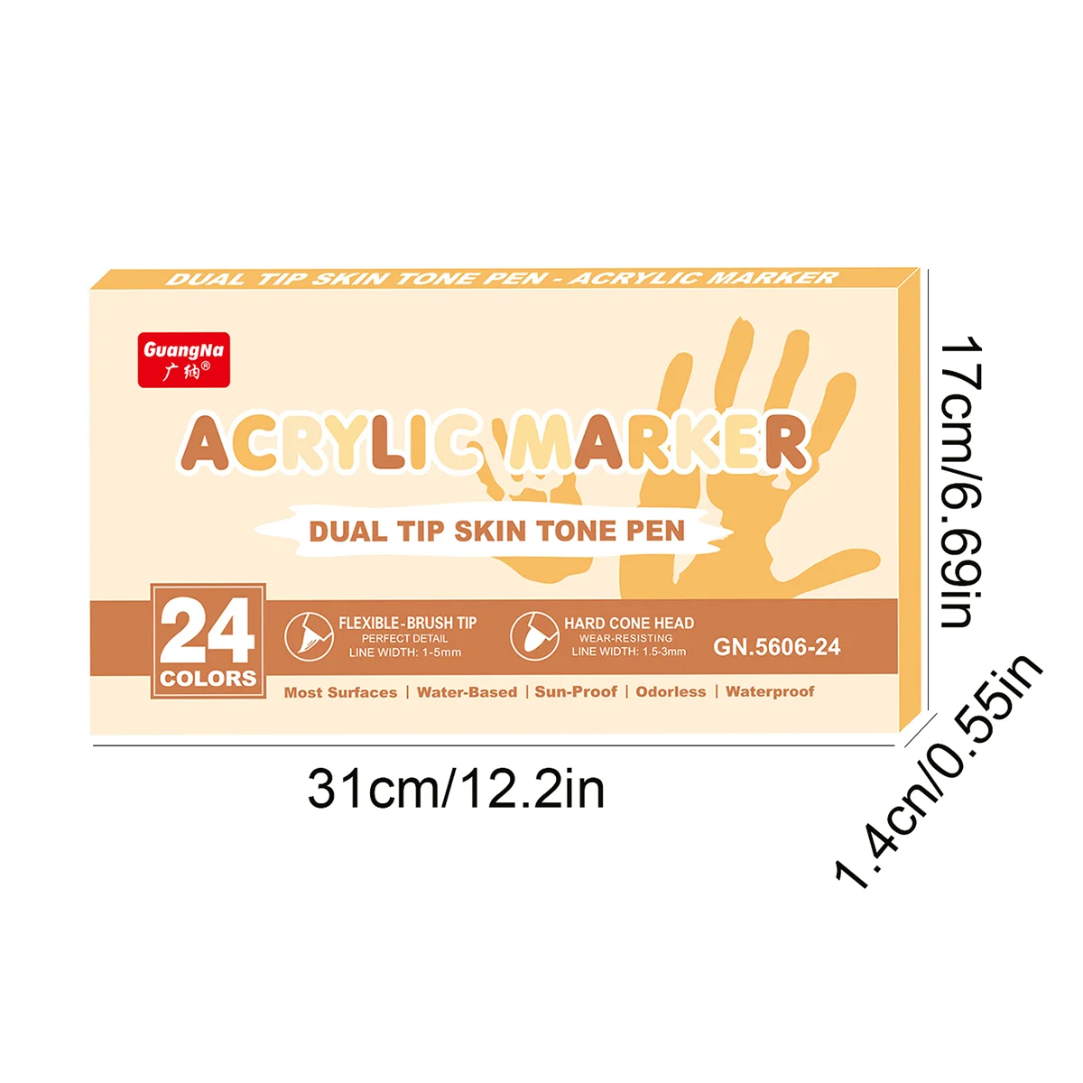 24/48 色/ボックス肌のトーンダブルヘッドアクリルマーカーペン DIY 絵画落書き、マーキング、ファッション絵画画材