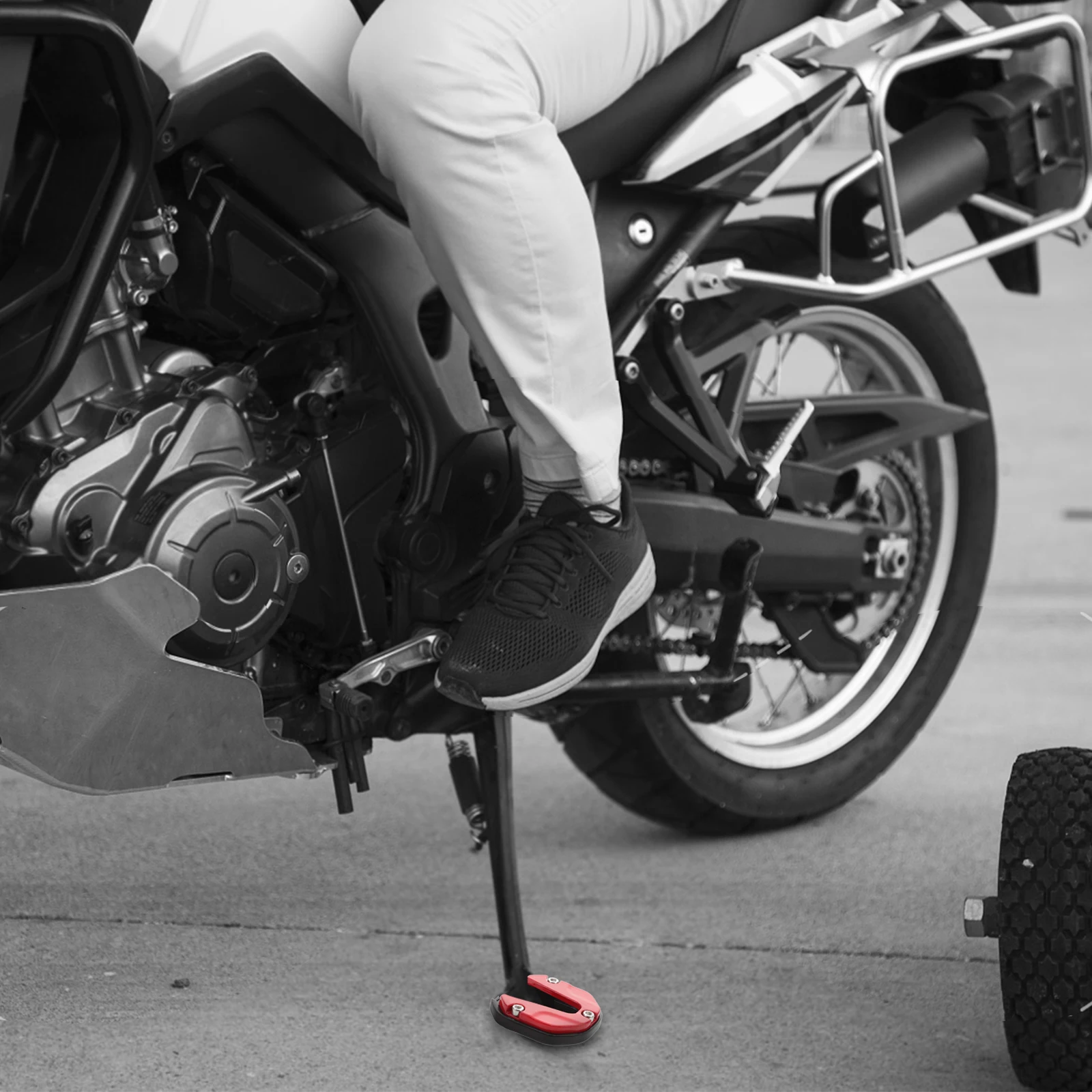 

Electric Bike Pad Enlarged Base Anti Slip Cover Motorbike Side Stand Plate Pads Accessories Motorcycle Kickstand Plate Parking