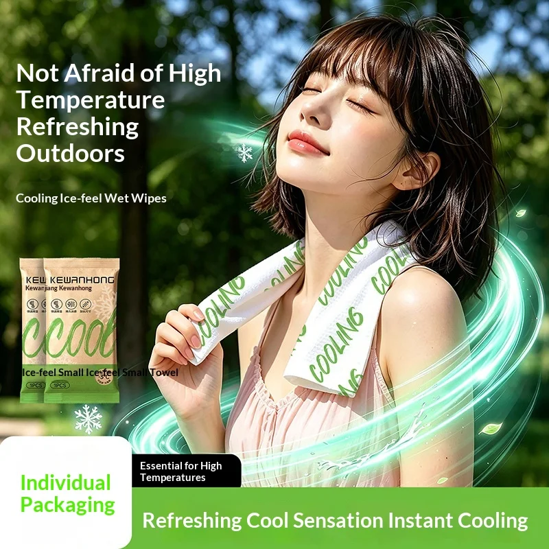 2026 New 30PCS Ice Cooling Towel 60x20cm Disposable Cool Wipes Face Body Sweat Sports Gym Camping Outdoor Heat Relief Travel Set