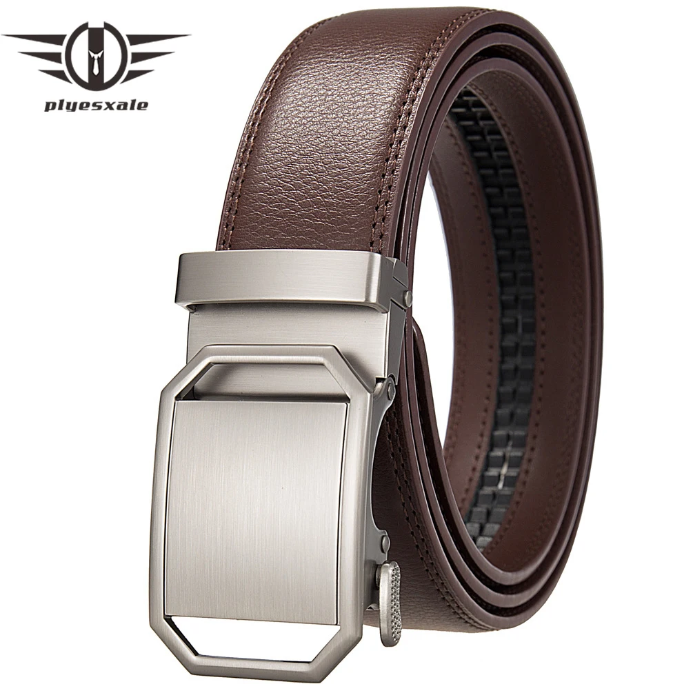 Leather Belt For Men 3.5cm Width Automatic Buckle Waistband Belt Luxury Cinto Fashion Black Coffee Formal Ceinturon Homme B1533