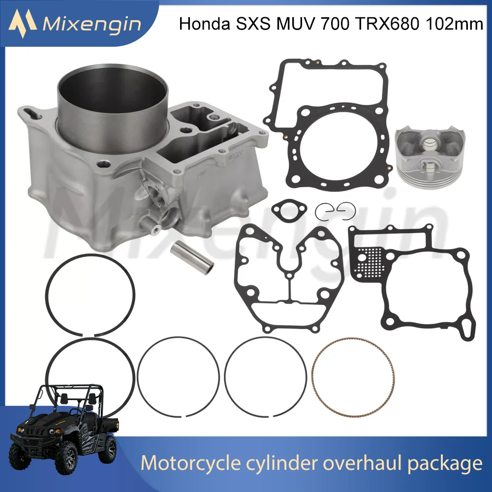 Комплект для ремонта поршневой прокладки мотоциклетного цилиндра 2006-2022 Honda Опора TRX680 SXS MUV700, отверстие цилиндра 102 мм 12100-HN8-A60