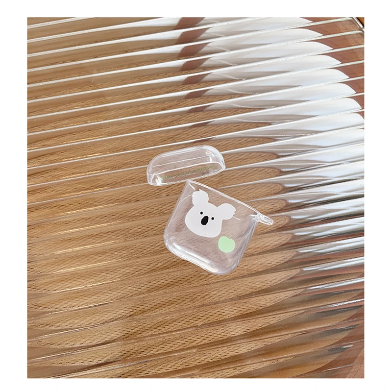 Cute Koala Korean Ins Earphone Case For AirPods 1 2 Pro Case Transparent TPU Air Pods 3 Bluetooth Soft Earphone Charging Box