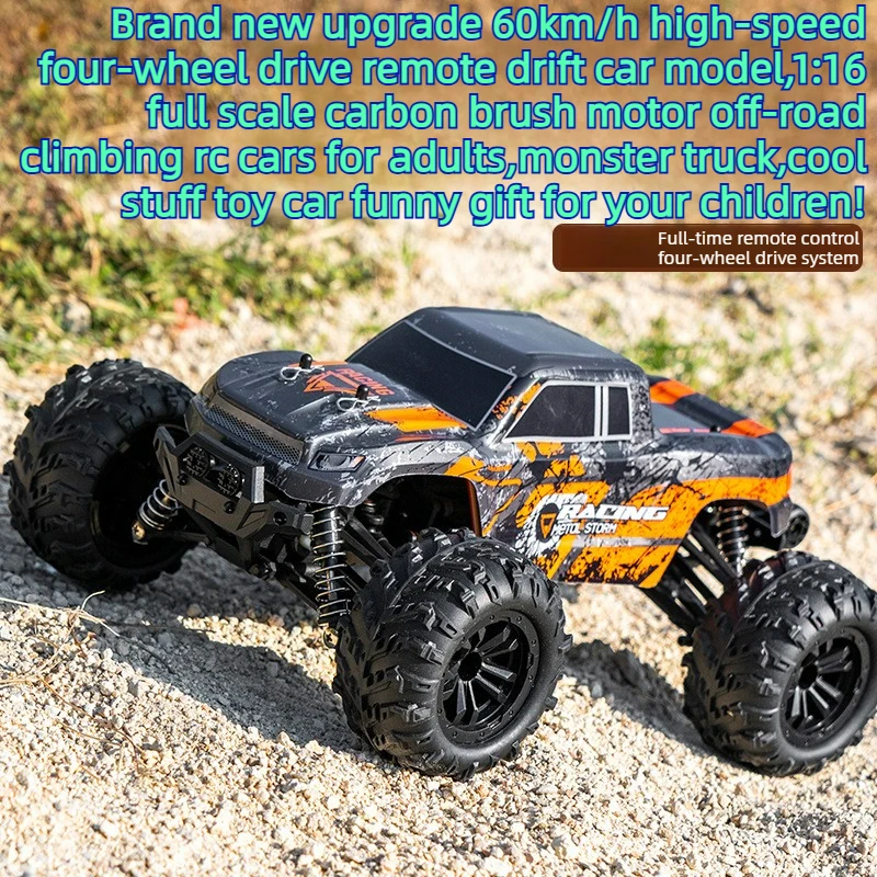 Cool Stuff Toy Car Funny Gift-60km/h High-speed 4WD Rc Car,Remote Control Car,1:16 Climbing Off-road Monster Truck,Toys for Kids