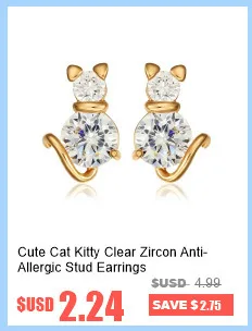 Nette Reine Echt 925 Sterling Silber Kitty Katze Gepflastert Zirkonia CZ Stud Ohrringe Bijoux Frauen Mädchen Kinder Schmuck Heißer geschenk – Detail 2