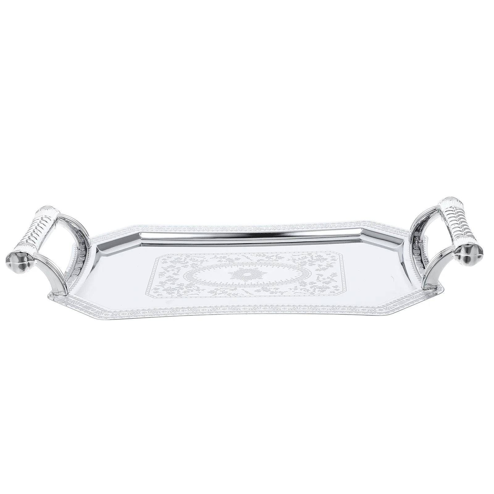 

Stainless Steel Serving Tray Large Capacity Metal Platter For Dessert Fruit Snack Party Appetizer Coffee Table Dining Tray