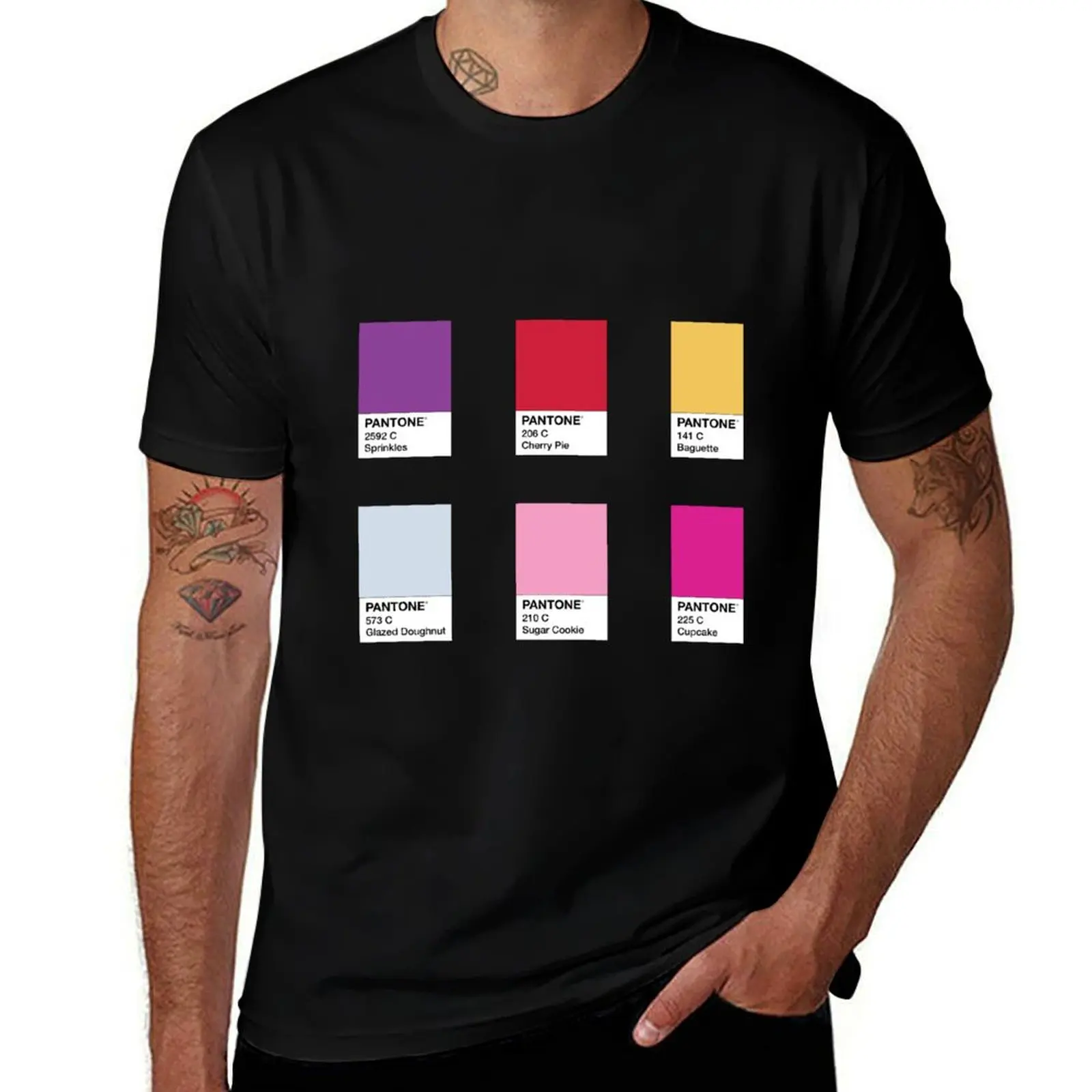 Pantone Swatches Bakery Collection T-Shirt Aesthetic clothing boys whites quick drying Short sleeve tee men