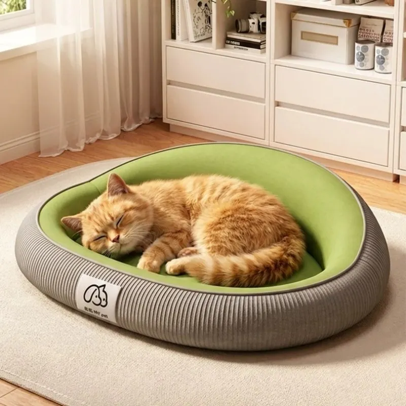 Cute Oval Modern Large Dog Bed Green Unique Party Luxury Indoors Dog Supplies Mattress Designer Cama Para Perro Pet Supplies