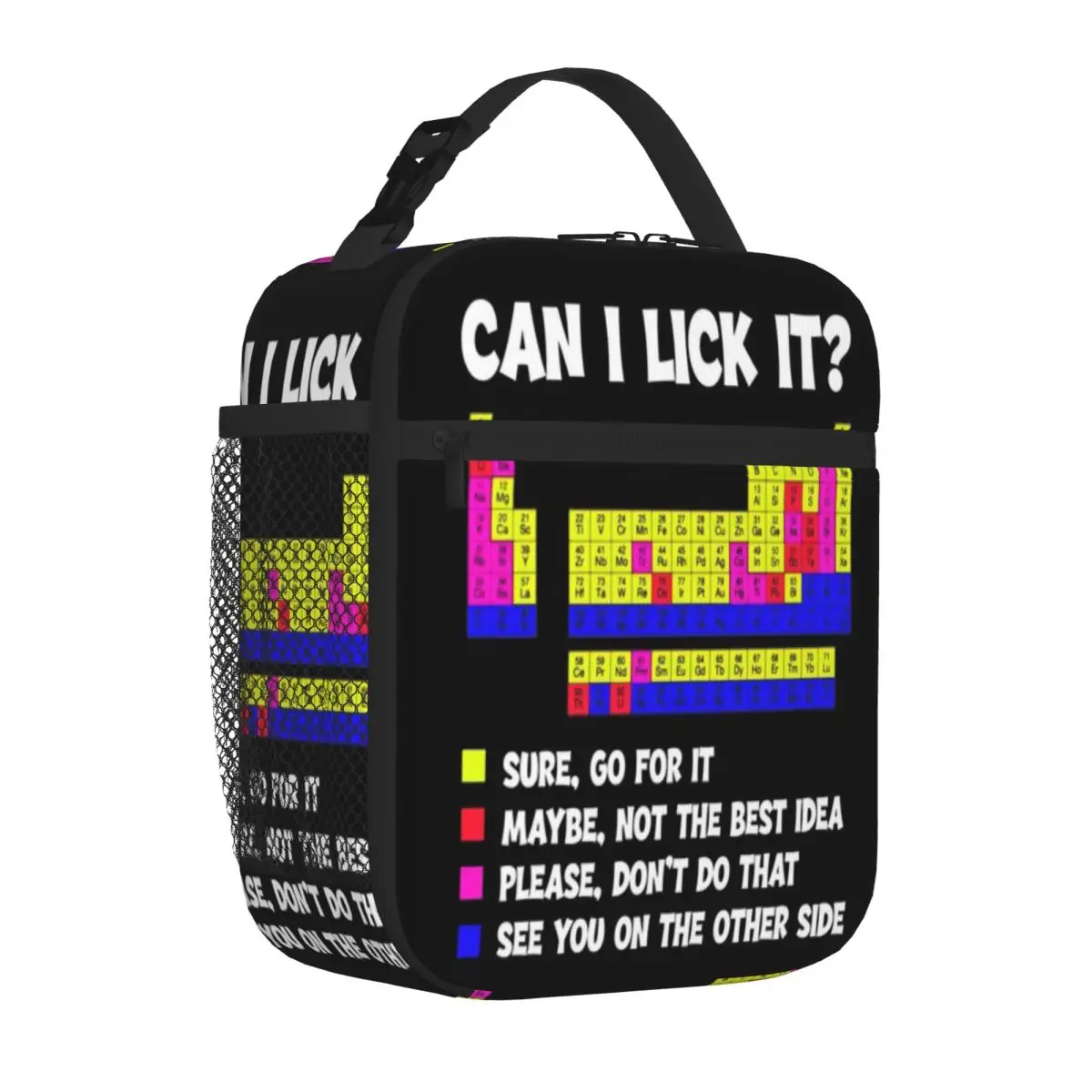 Bestselling Can I Lick It Periodic Table Funny Science Teacher STEM Animal Print Lunch Handbag Back To School Meal Prep Bag