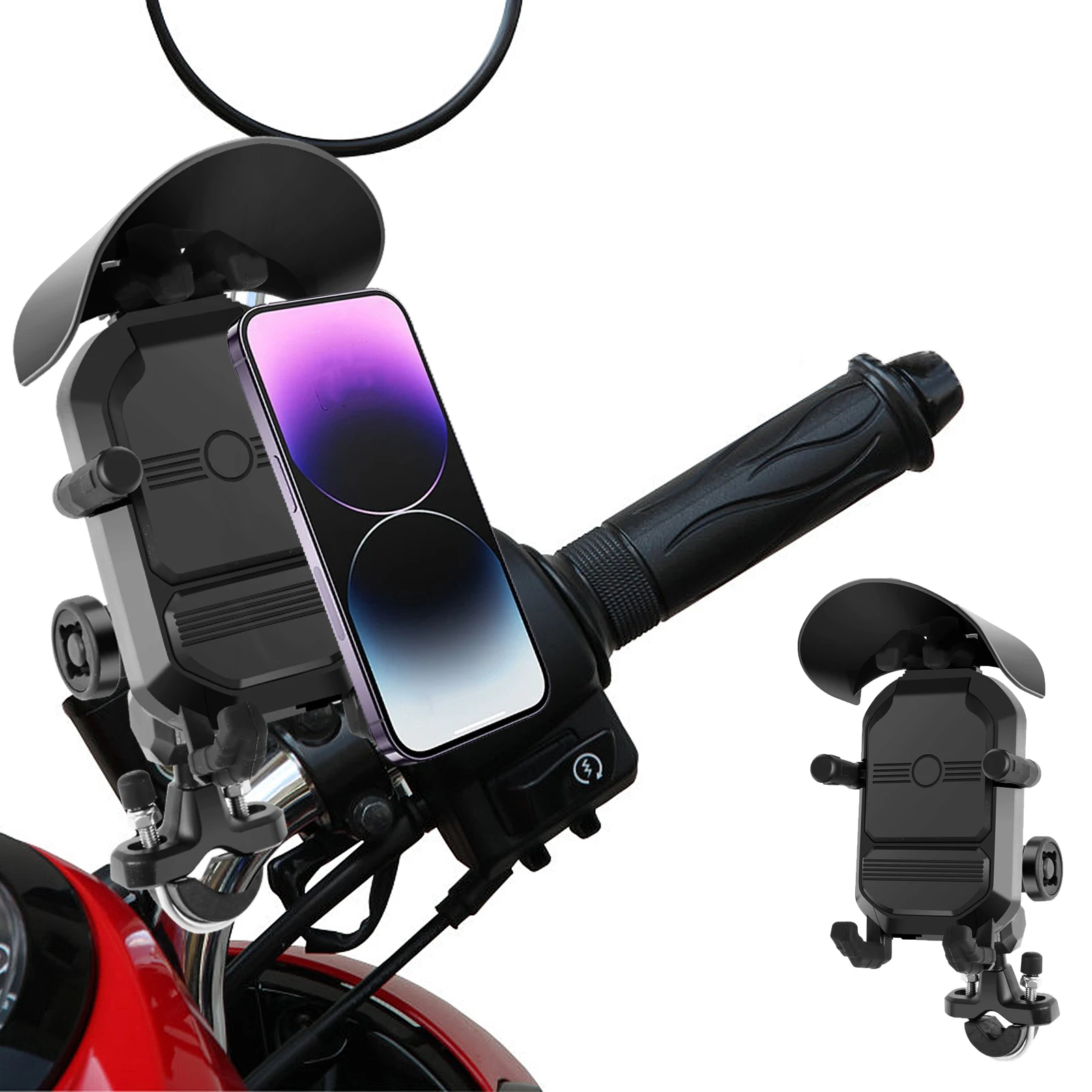 

Motorcycle Phone Holder with Vibration Dampener 1 s Lock & Quick Release Motorcycle Bike Handlebar Phone Mount Fits 4.7-6.8 Inch