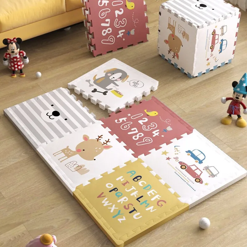 Cartoon 6-piece Set Floor Mat Puzzle for Children Foam Babies Floor Mat Games Interactive Toys For Toddlers Play Mat Baby Toy