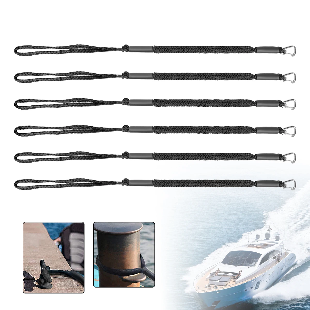 

Лодка Бандджи Док-линии Шнуры Док-канат для каяка Водосборные лыжи SeaDoo Понтон Каноэ Мощная швартовочная веревка Аксессуары