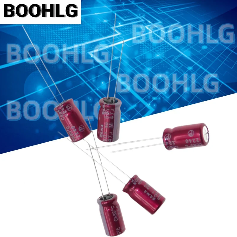 10PCS 47UF 50V Audio Capacitor 50V 47UF 6X11 RA3 Purple Red Robe