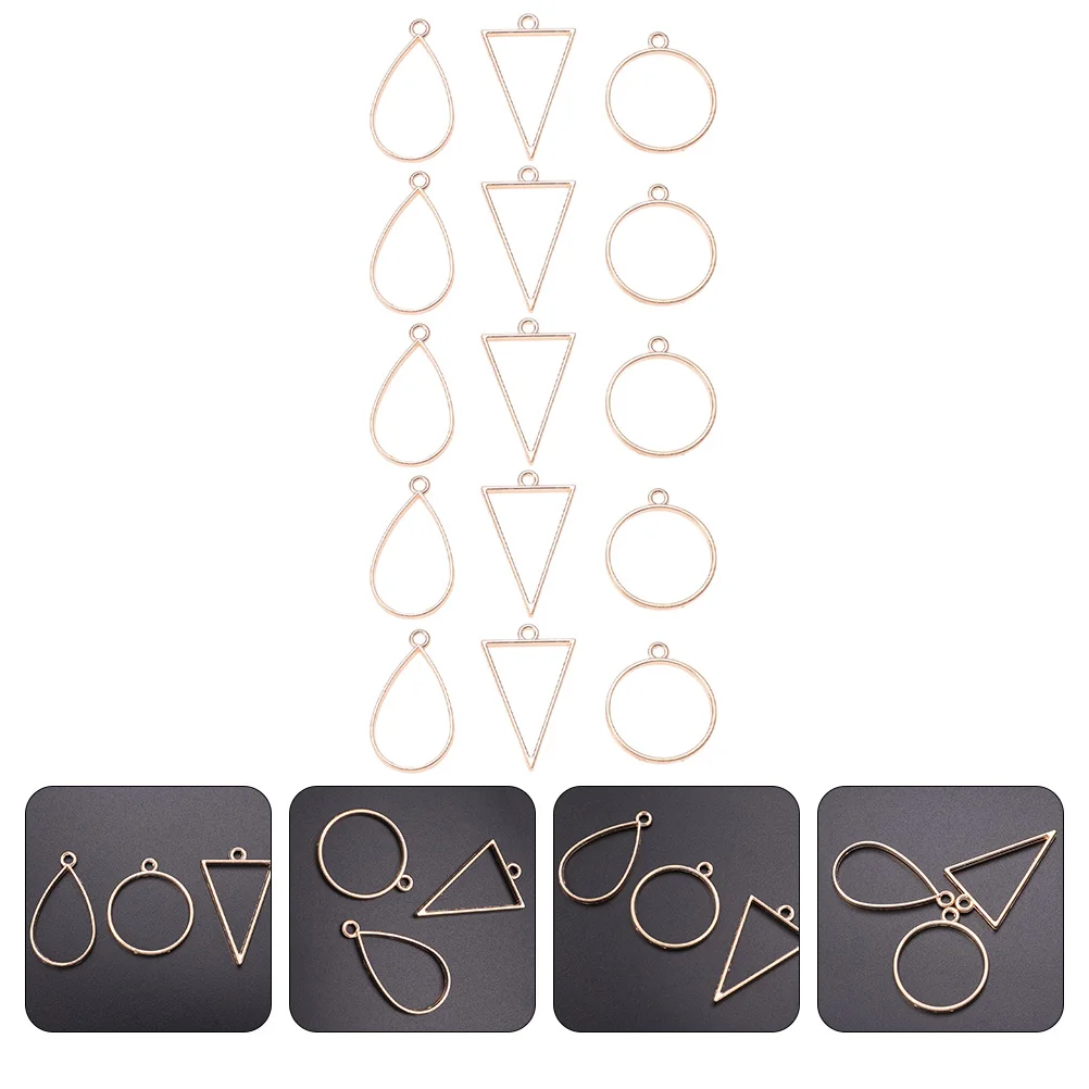 

45 Pcs Epoxy Pendant Frames Hollow Mold Open Bezel Charms Jewelry Craft DIY Accessories Zinc Alloy Durable Elegant