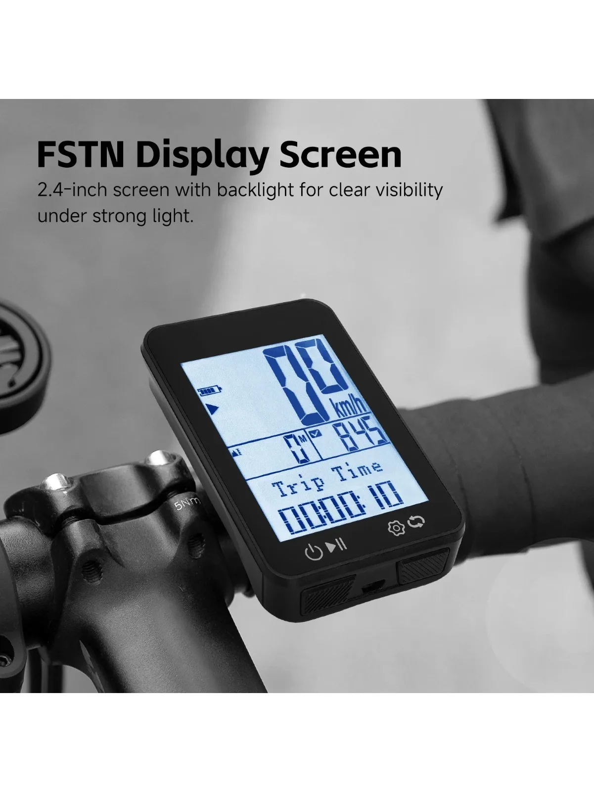 AliExpress NONE GPS Bike Computer IPX7 Waterproof 2.4" Display Speedometer Odometer with Altitude Tracking Night Backlight for Cycle Route Data