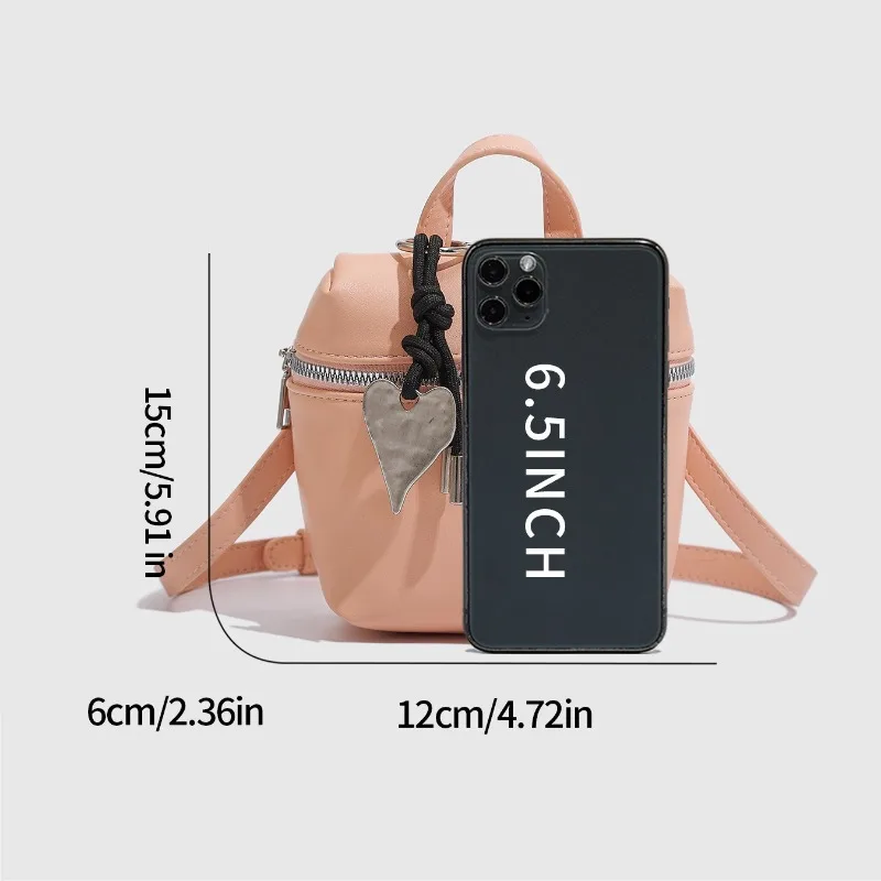 2026 Korean Style Summer New Small Backpack Casual Versatile Mini Mobile Phone Bag Love Pendant Shoulder Crossbody Bag For Women - view 6