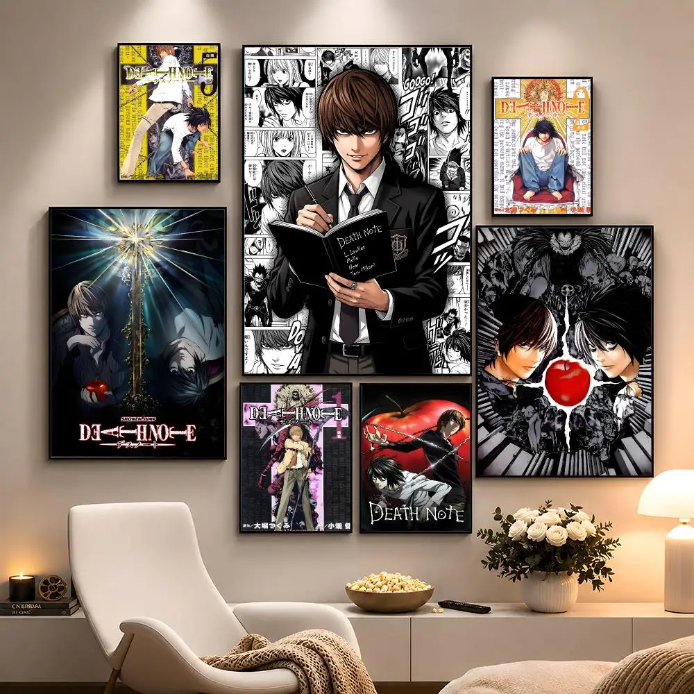 Anime Death Note Dark Thriller Poster Peel And Stick Wall Art PP Waterproof HD Bedroom Living Room Home Decor Gift