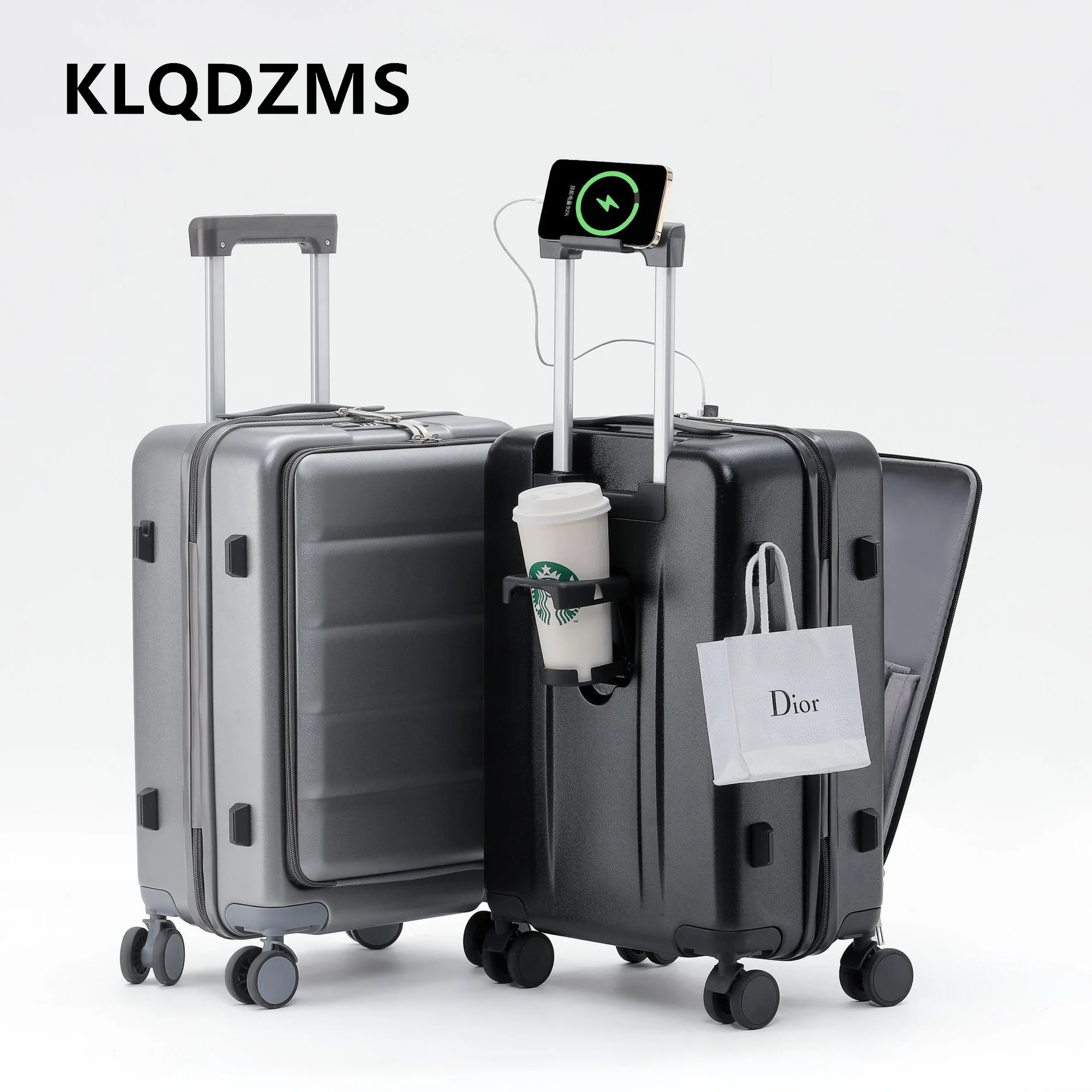KLQDZMS Laptop Suitcase 20 Inches Front Opening Boarding Case 24