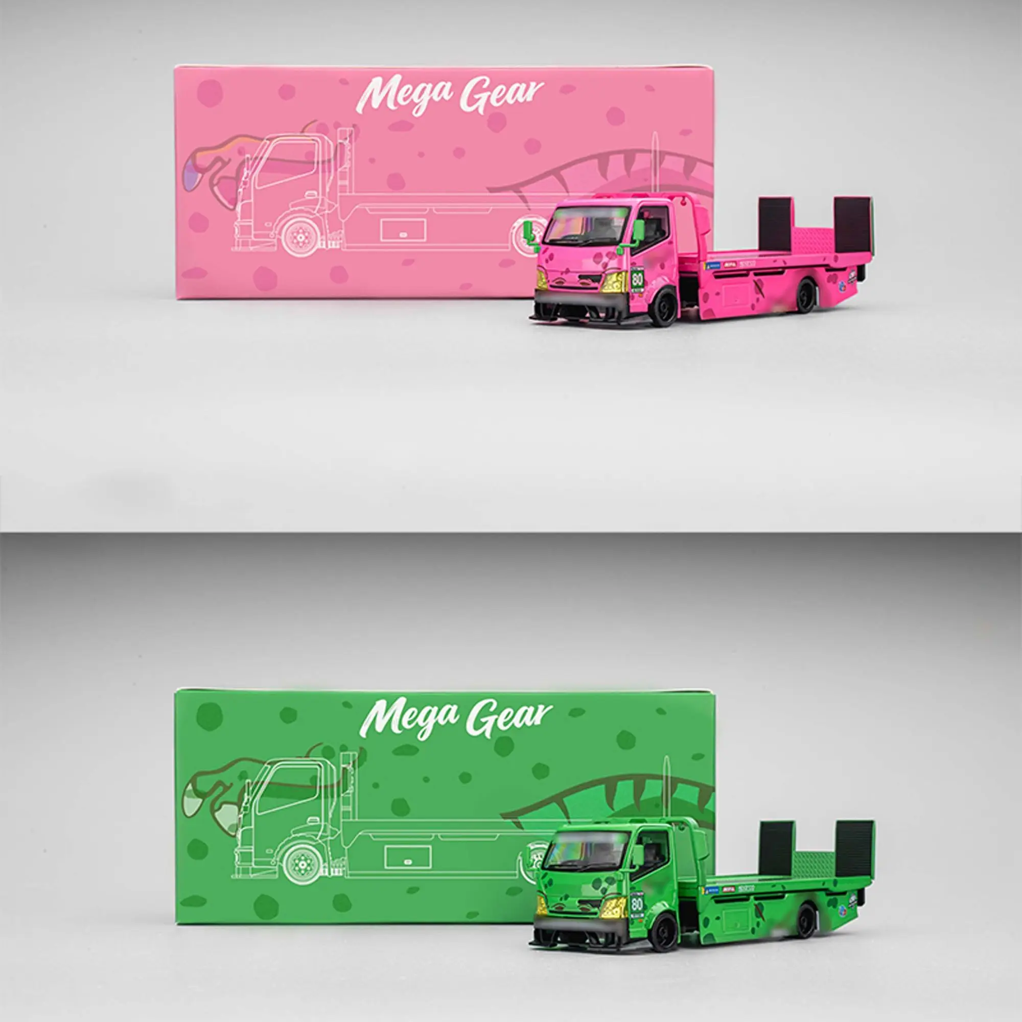 

Mega Gear MG 1/64 Fully Floor Modified Truck Trailer, Dinosaur Tyrannosaurus Rex, Alloy Model