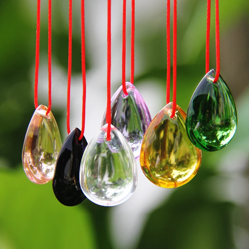 Crystal Waterdrop Glass Beads with Hole Tear Drop Glass Charm Prism Pendant Bead for DIY Jewelry Chandelier Parts Curtain Decor