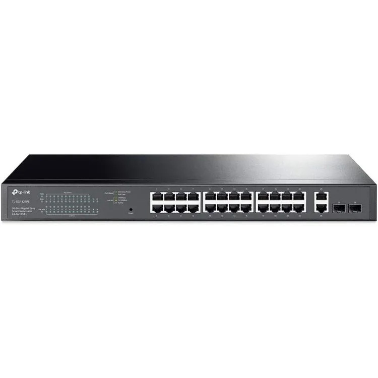 

TP-Link TL-SG1428PE 24 Port Gigabit PoE Switch Easy Smart Managed 24 PoE+ Port @250W w/ 2 UL Gigabit Ports + 2 SFP Slots