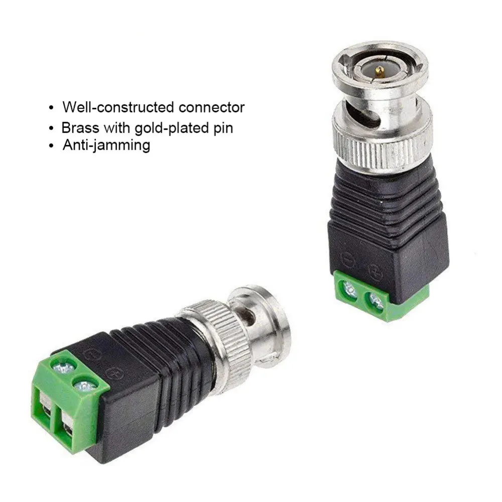 2Pcs Camera Cctv Connectoren Bnc Utp Coax CAT5 Video Balun Connector Adapter Voor Cctv Surveillance Camera Cctv Systeem