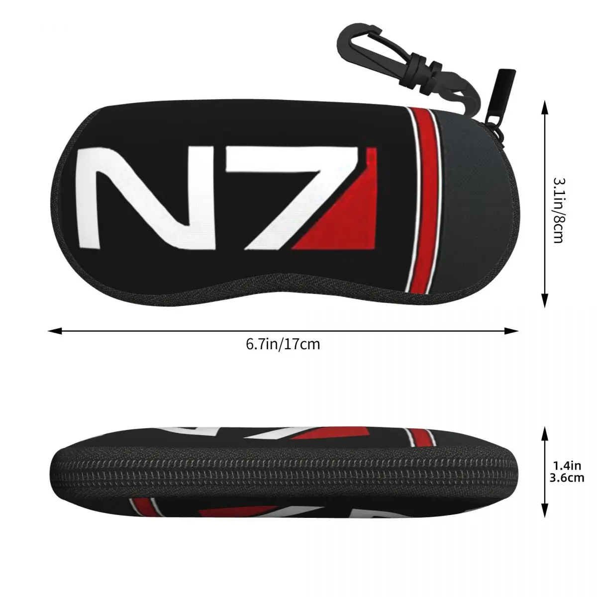 N7 Mass Effect Emblem Shell Glasses Case Protector Sunglasses Box Women Men Soft Eyeglasses Bag Pouch