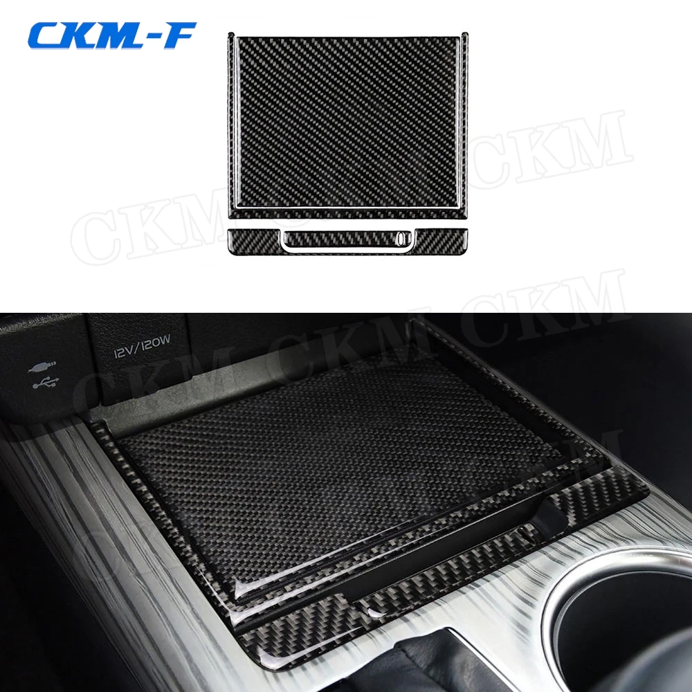 

Carbon Fiber Car Gear Shift Panel Storage Box Trim Frame Cover Stickers For Toyota Camry 2018 2019 Car Accessories