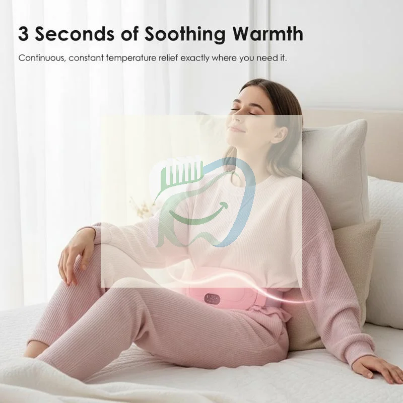 USB Rechargeable Portable Electric Waist Massage Belt Vibration Infrared Heat for Drivers Long Trip Use