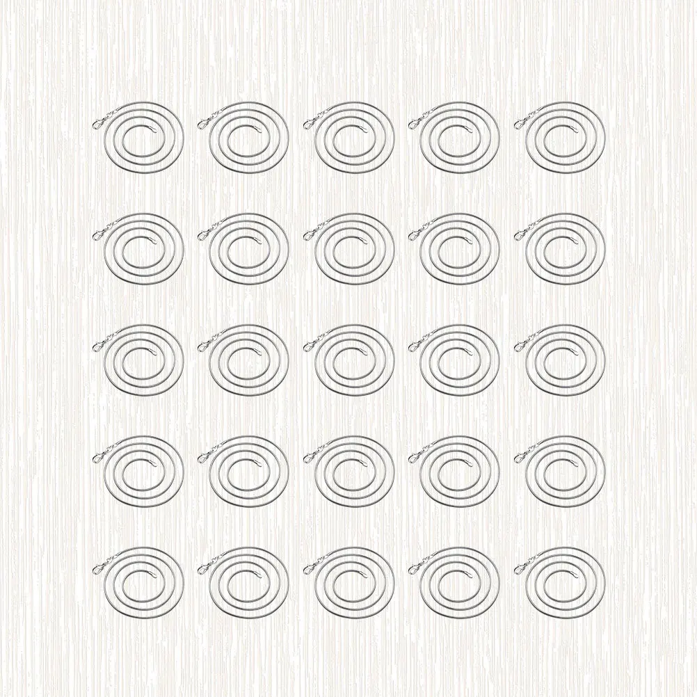 

25Pcs Silver Plated Snake Chain Necklace Durable Copper Plating Simple Chic Design DIY Pendant Mens Womens Fashion Gift