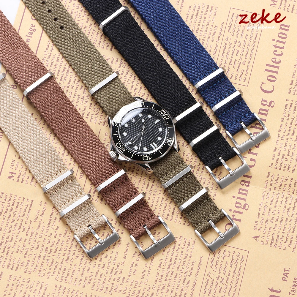 Premium High Density Durable Fabric Braid Nylon Watch Strap 22mm 20mm Soft Nylon Watch Band Thicken Sport Wristband Accessories