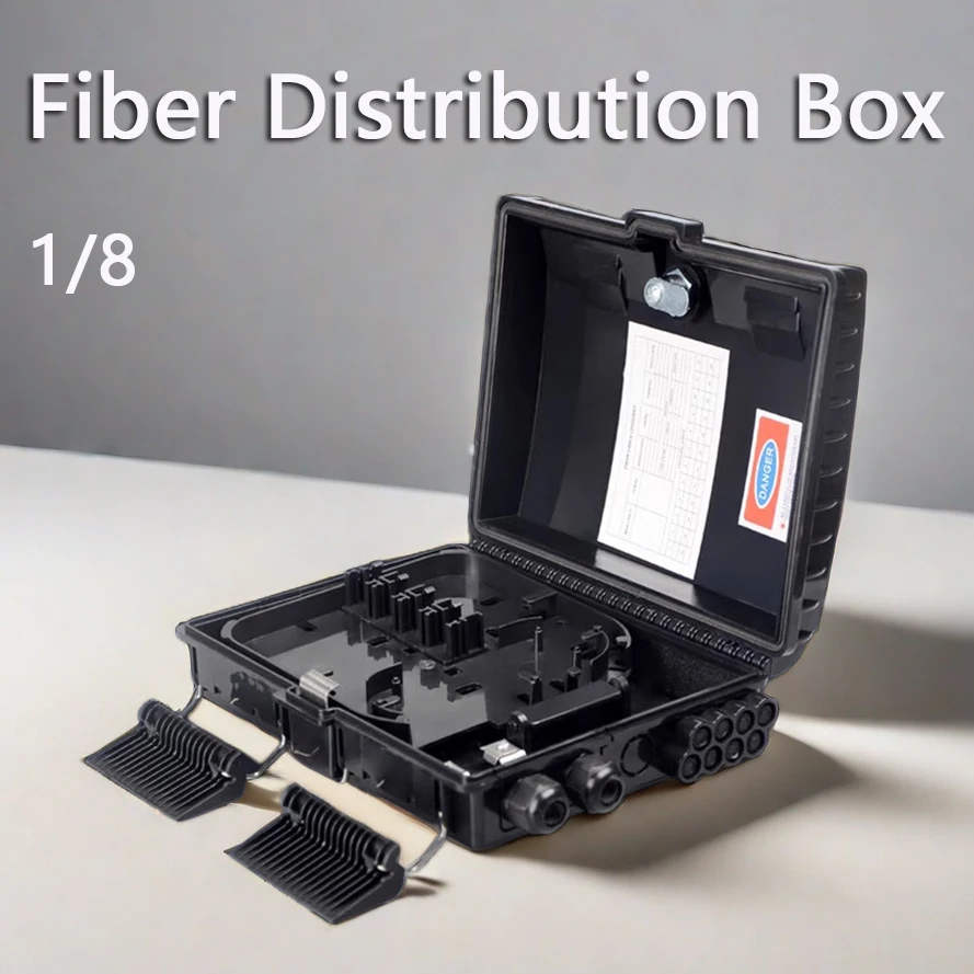 8 core Fiber Optic Distribution Box uncut cable port Outdoor 1:8 splitter nap box Cassette Distribution Box