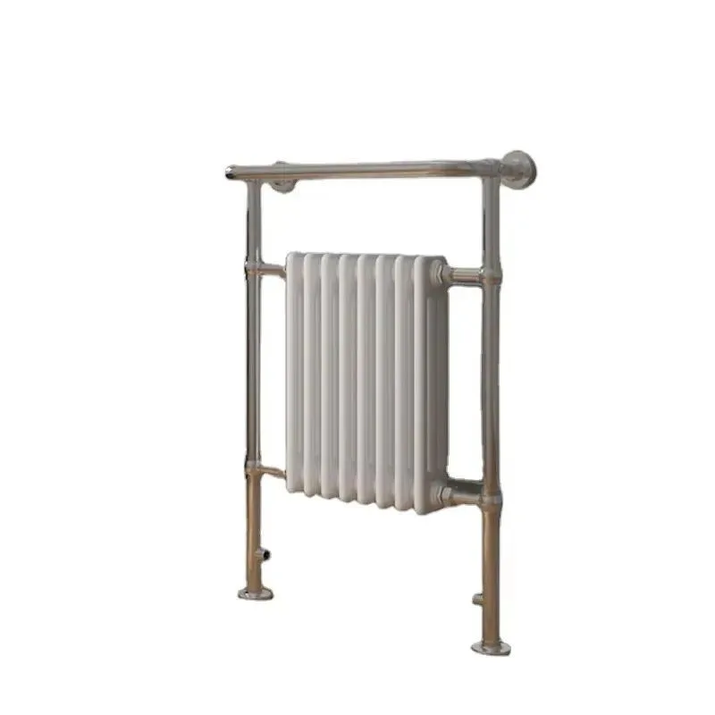 Classic Floor to Ceiling Central Heating Towel Rack Stainless Steel Bathroom Towel Heater