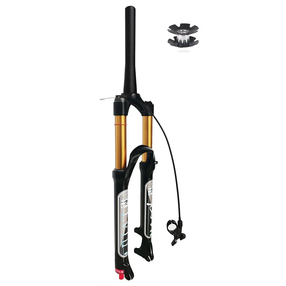 MTB Air Suspension Fork, Straight or Tapered Tube, XC AM Ultralight Mountain Bike Front Forks, 26 \