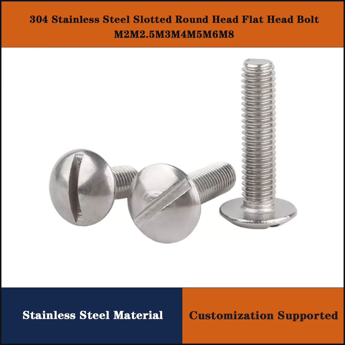 304 Edelstahl geschlitzte Rundkopf-Flach kopfs ch raube M2-M8