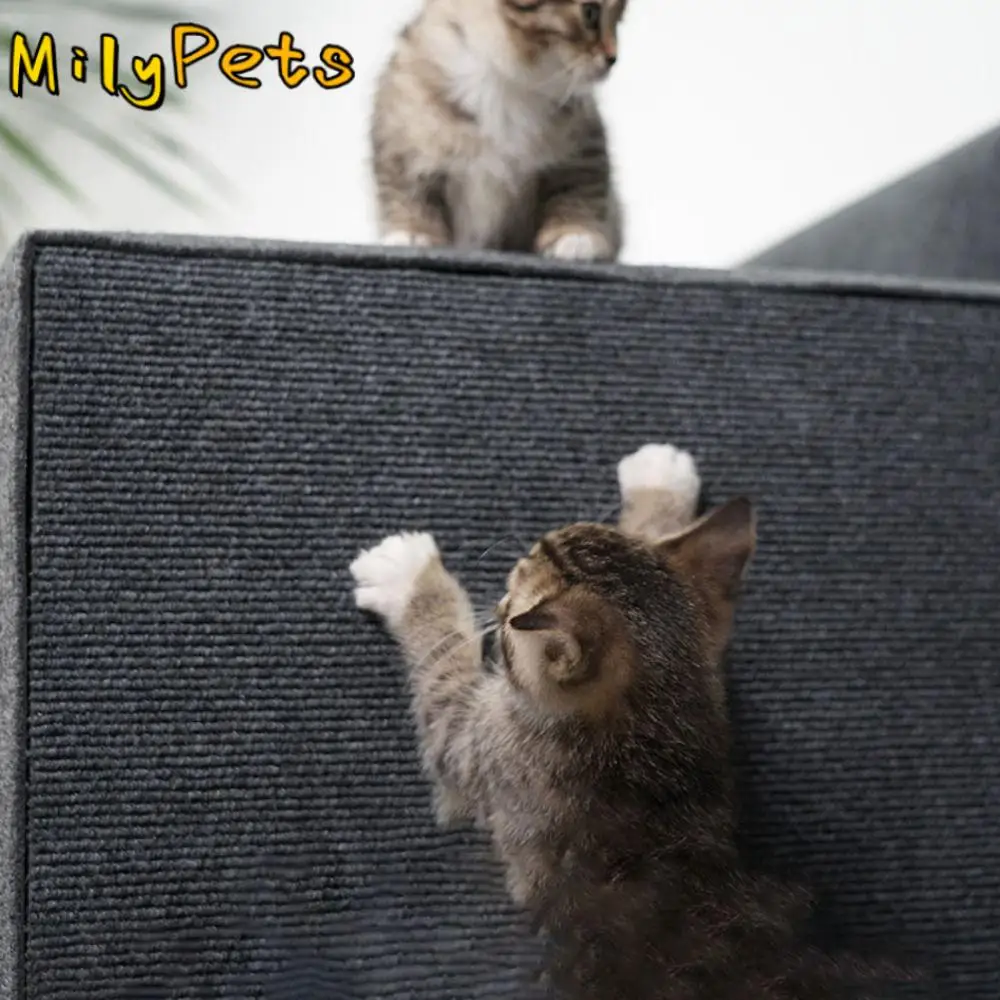 

Wall Mounted Cat Scratching Stickers Non-slip Cat Crawling Mat Cat Scratching Pad Cuttable Cat Self-adhesive Carpet Pad