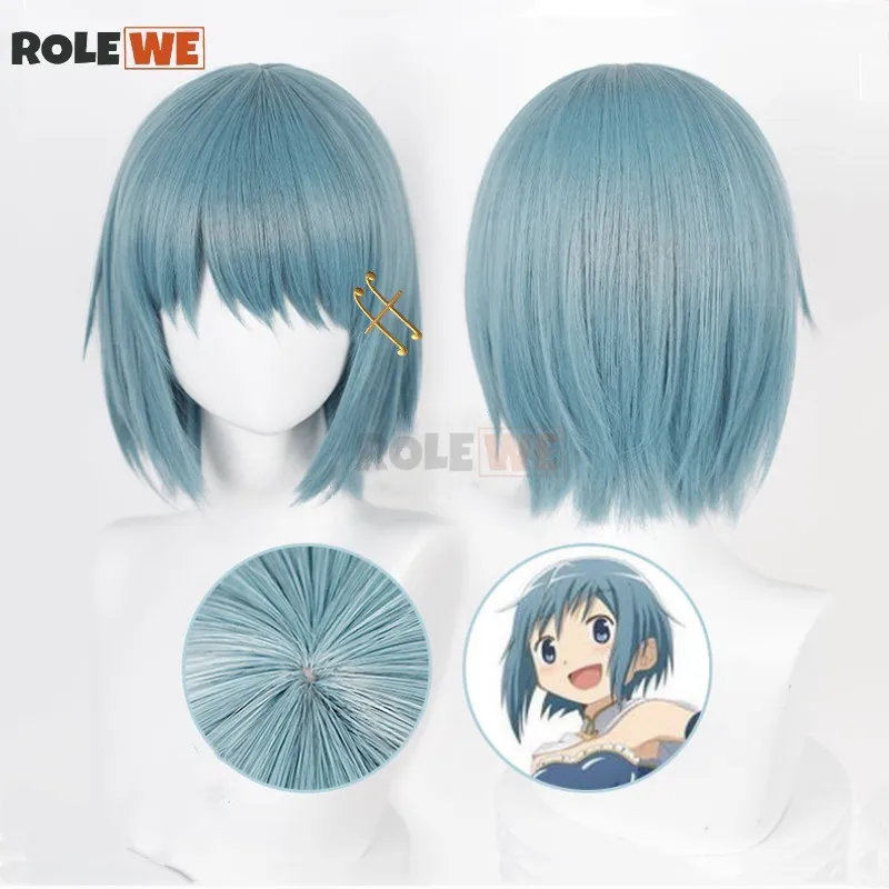 

Anime Puella Magi Madoka Magica Cosplay Wig Miki Sayaka Wigs Women 30cm Short Blue Grey Miki Sayaka Halloween Wigs + Wig Cap