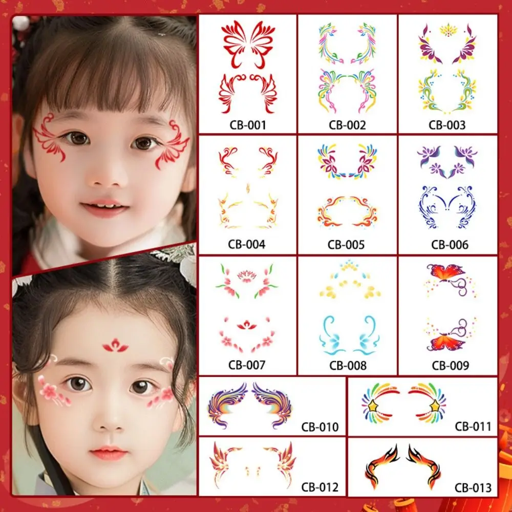 13 pcs Rainbow Star Eyes Tattoo Stickers DIY Colorful Children Stickers Long-Lasting Face Jewels Fake Tattoos Party